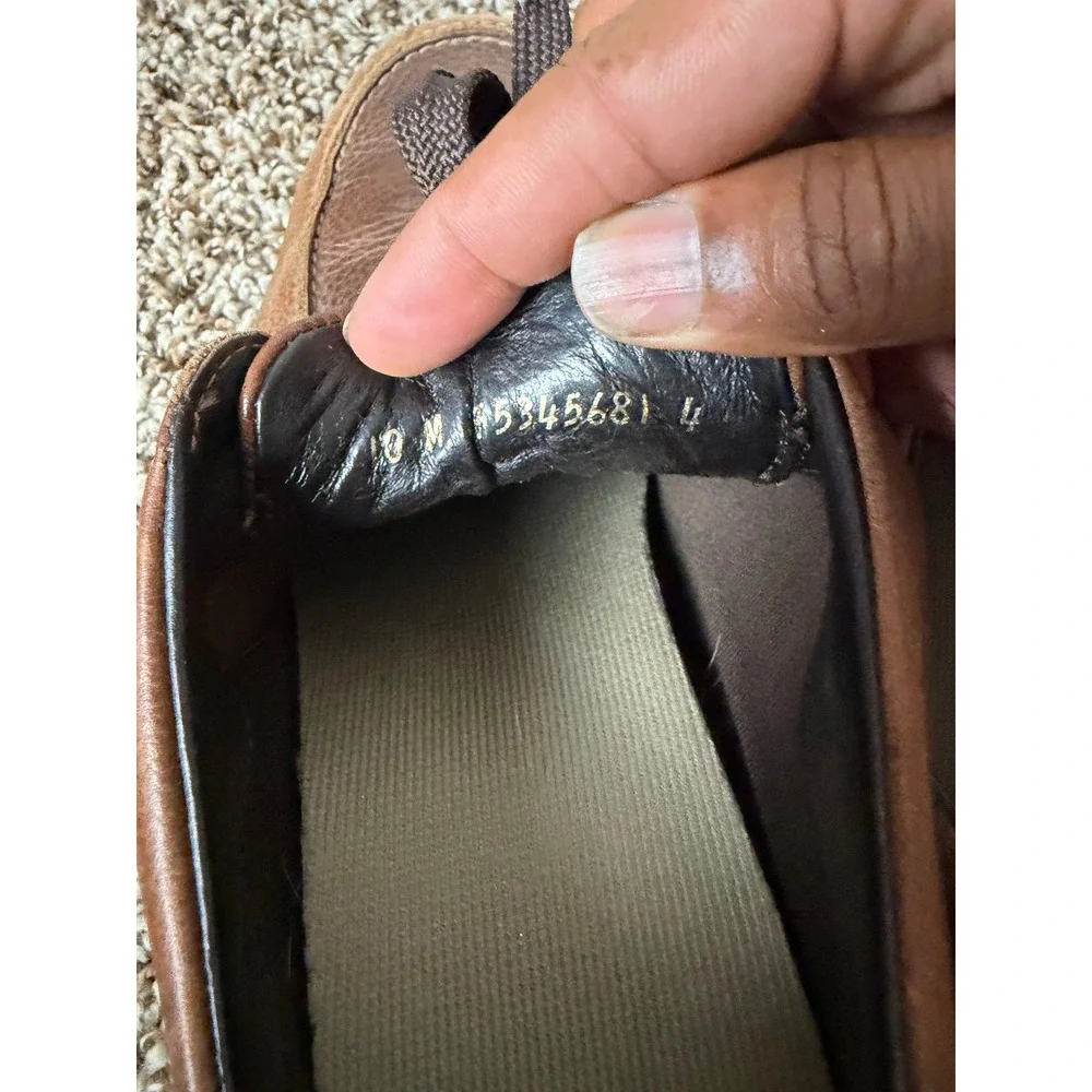 SAS Men Brown Leather Walking Shoes S-Motion Technology Made in USA 10 M
